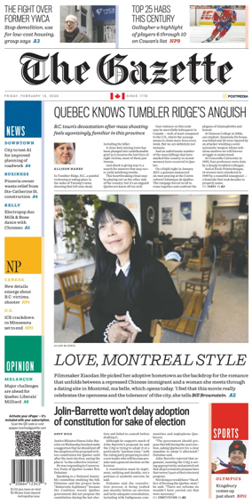 Cover of Montreal Gazette
