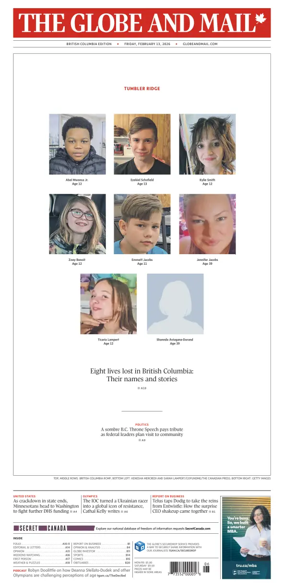 Cover of The Globe and Mail (BC Edition)