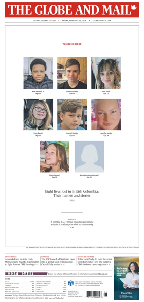 Cover of The Globe and Mail (Ottawa/Quebec Edition)