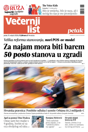 Cover of Vecernji list - Hrvatska
