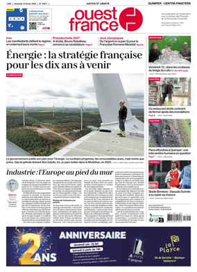 Cover of Ouest-France (Quimper Centre-Finistere)