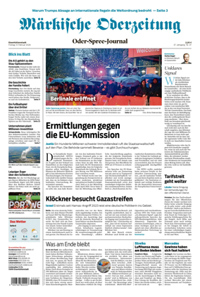 Cover of Markische Oderzeitung Eisenhuttenstadt