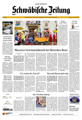 Cover of Schwabische Zeitung (Alb-Donau)