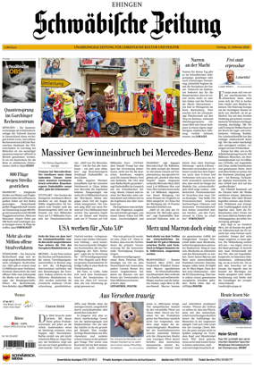 Cover of Schwabische Zeitung (Ehingen)