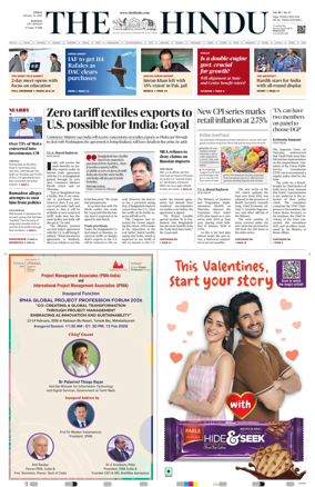 Cover of The Hindu (Madurai)