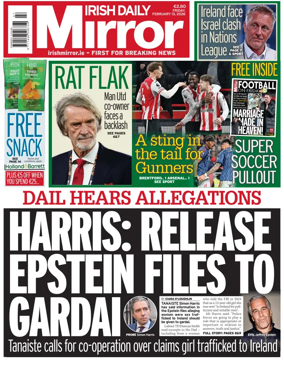 Cover of Irish Daily Mirror