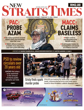 Cover of New Straits Times