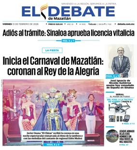 Cover of El Debate de Mazatlan
