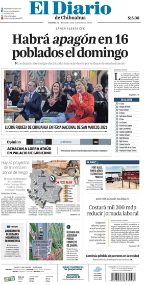 Cover of El Diario de Chihuahua