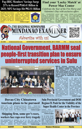Cover of The Mindanao Examiner Regional Newspaper