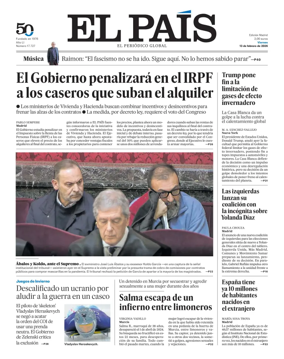 Cover of El Pais