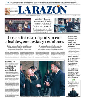 Cover of La Razon (Madrid)