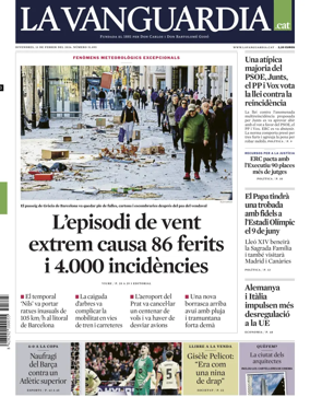 Cover of La Vanguardia (Catalonia - 1st edition)