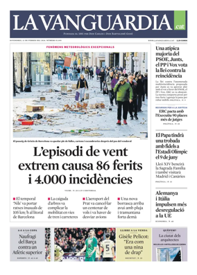 Cover of La Vanguardia (Catala)