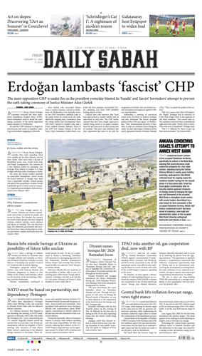 Cover of Daily Sabah (Turkey)