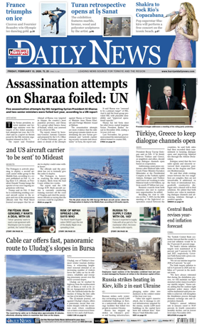 Cover of Hurriyet Daily News & Economic Review