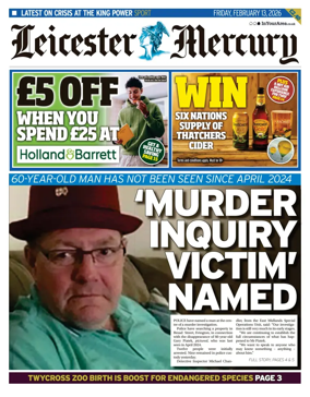 Cover of Leicester Mercury