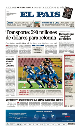 Cover of El Pais (Uruguay)