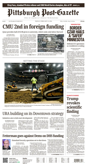 Cover of Pittsburgh Post-Gazette