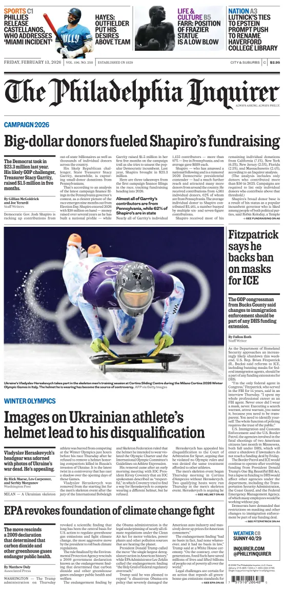 Cover of The Philadelphia Inquirer (South Jersey edition)