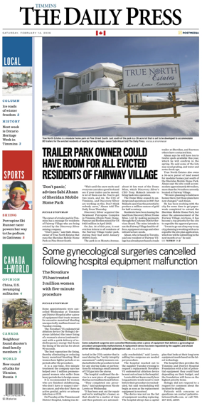 Cover of The Daily Press (Timmins)