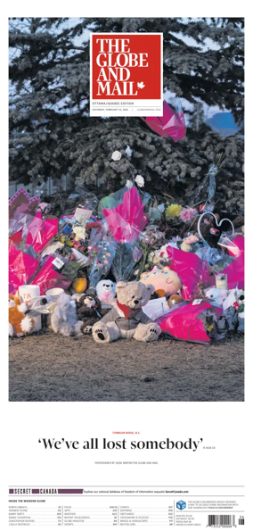 Cover of The Globe and Mail (Ottawa/Quebec Edition)