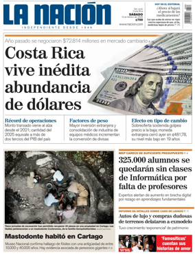 Cover of La Nacion (Costa Rica)