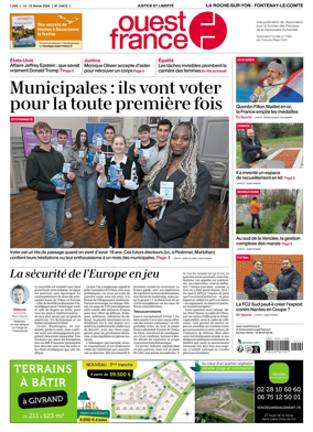 Cover of Ouest France (La Roche-sur-Yon - Fontenay-le-Comte)