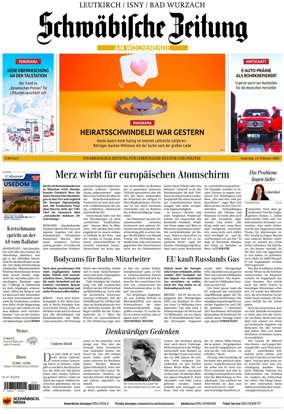 Cover of Schwabische Zeitung (Leutkirch / Isny / Bad Wurzach)