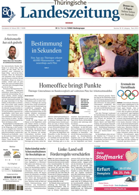 Cover of Thuringische Landeszeitung (Weimar)