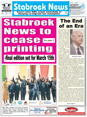 Cover of Stabroek News