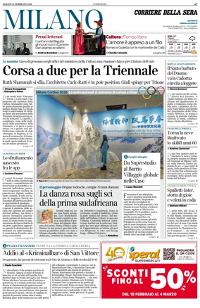 Cover of Corriere della Sera (Milano)