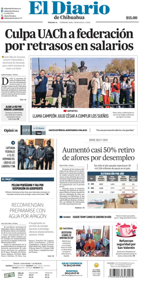 Cover of El Diario de Chihuahua