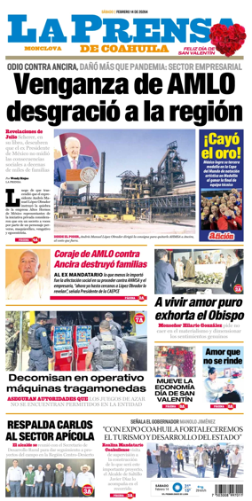 Cover of La Prensa de Coahuila