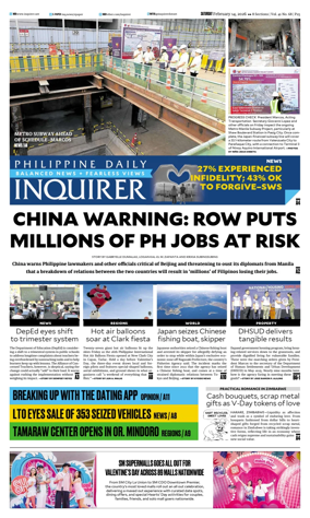 Cover of Philippine Daily Inquirer