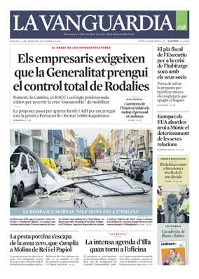 Cover of La Vanguardia (Catala)