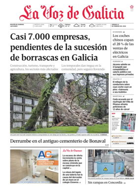 Cover of La Voz de Galicia (Ourense)