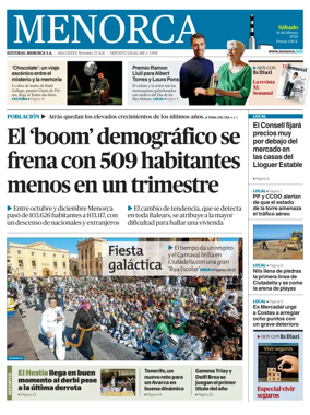Cover of Menorca Diario Insular