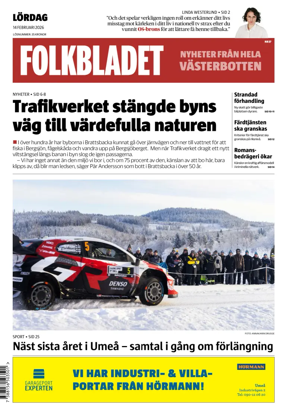 Cover of Folkbladet Vasterbotten