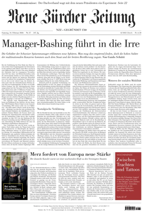 Cover of Neue Zurcher Zeitung
