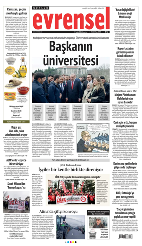 Cover of Evrensel Gazetesi