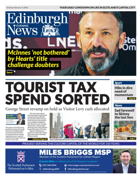 Cover of Edinburgh Evening News