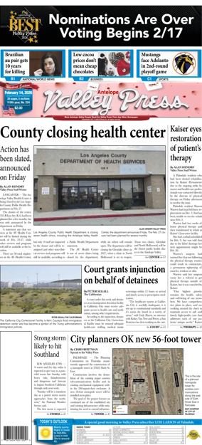 Cover of Antelope Valley Press