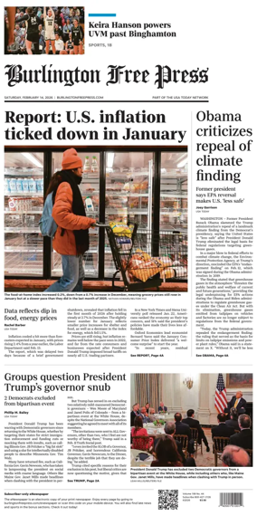 Cover of Burlington Free Press