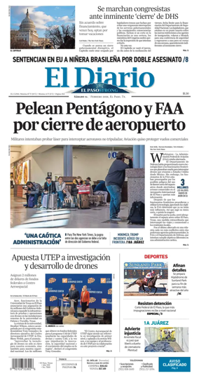 Cover of El Diario de El Paso
