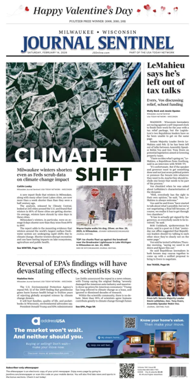 Cover of Milwaukee Journal Sentinel