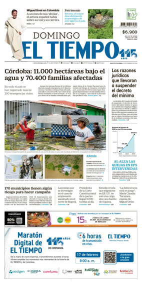 Cover of El Tiempo (Bogota)
