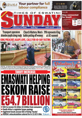 Cover of Times of Eswatini Sunday