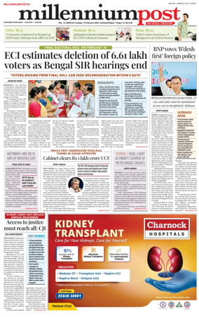 Cover of Millennium Post (Kolkata)