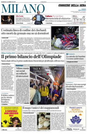 Cover of Corriere della Sera (Milano)